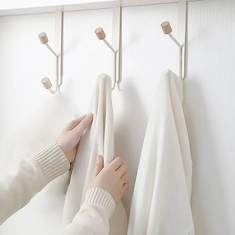 Doorway Towel Shelf Door Hooks Carbon Steel Hanging Hook Hanger Hats Bags Holder Tie Scarf Key Hook Clothes Coats Rack