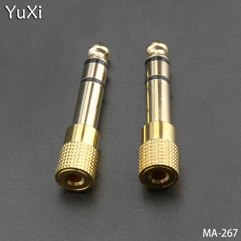 YuXi 2PCS/lot Audio Jack Converter Adapter Stereo Jack 6.35mm Male to 3.5mm Female Audio Plug for Guitar Headset Microphone PC