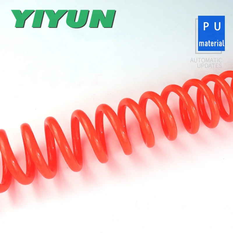 red PU Pneumatic spring hose Air compressor steam pump high - pressure telescopic hose with spiral spring hose quick joint