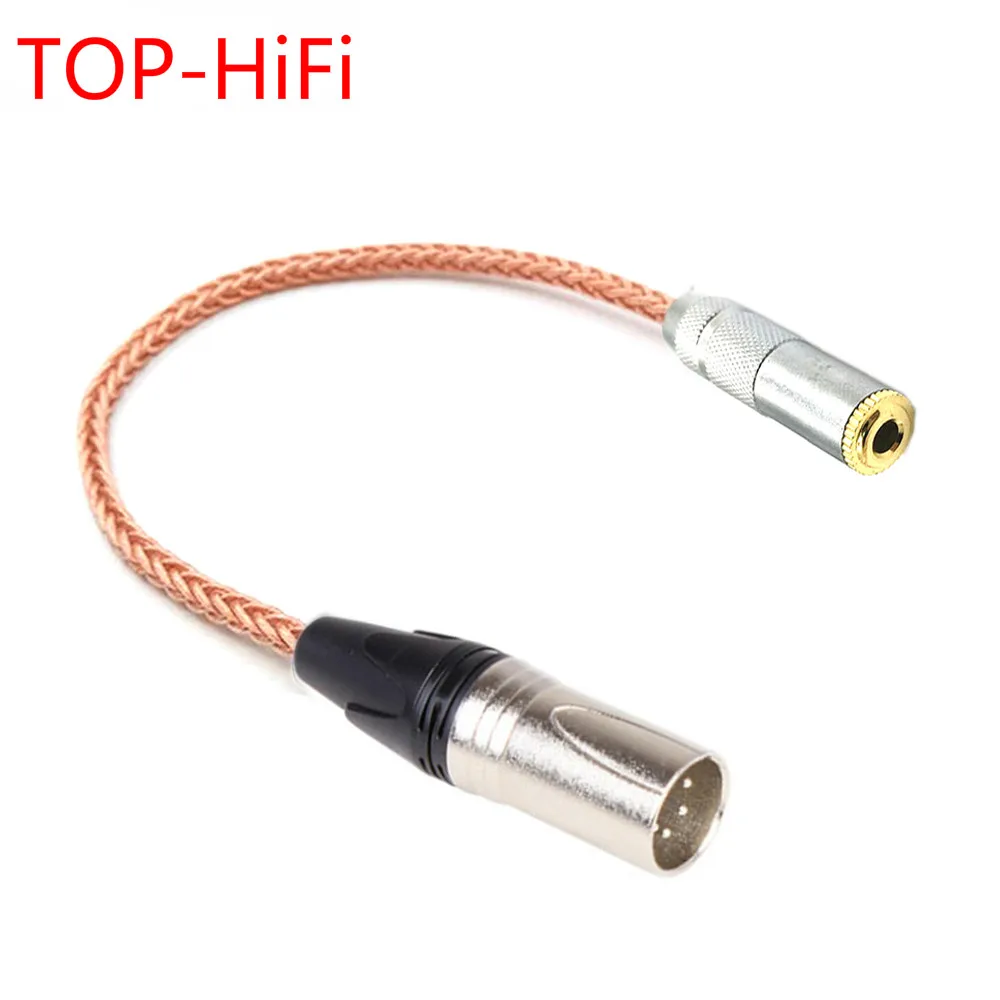 

TOP-HiFi DIY Single Crystal Copper 3.5mm Stereo Female to 4pin XLR Balanced Male Audio Adapter Cable 3.5mm to XLR Adapter