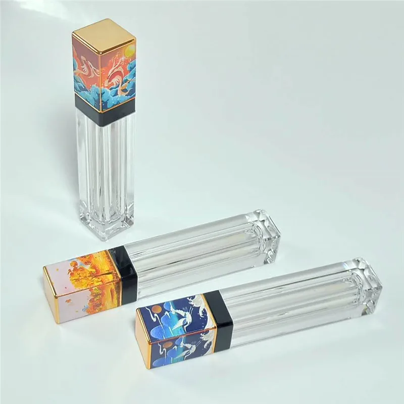 

Wholesale 7ml Makeup tools Empty Lip gloss tube 3D printed pattern Spot Cosmetics Containers Lipgloss sample Packing material