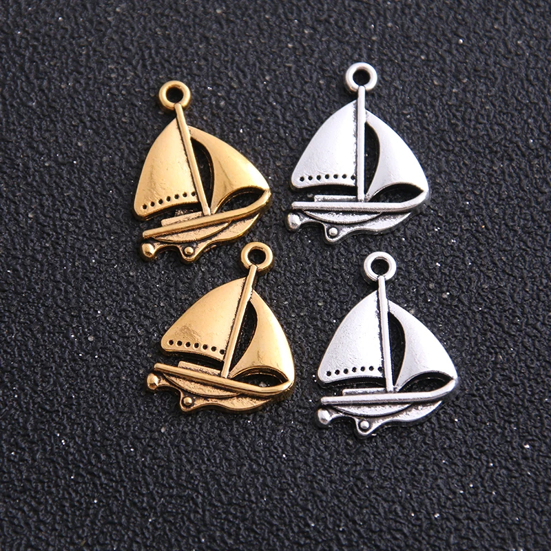 16pcs 18*24mm Antique Bronze Free Shipping Sailing Boat Charms Pendants sold per packet of 60pcs D