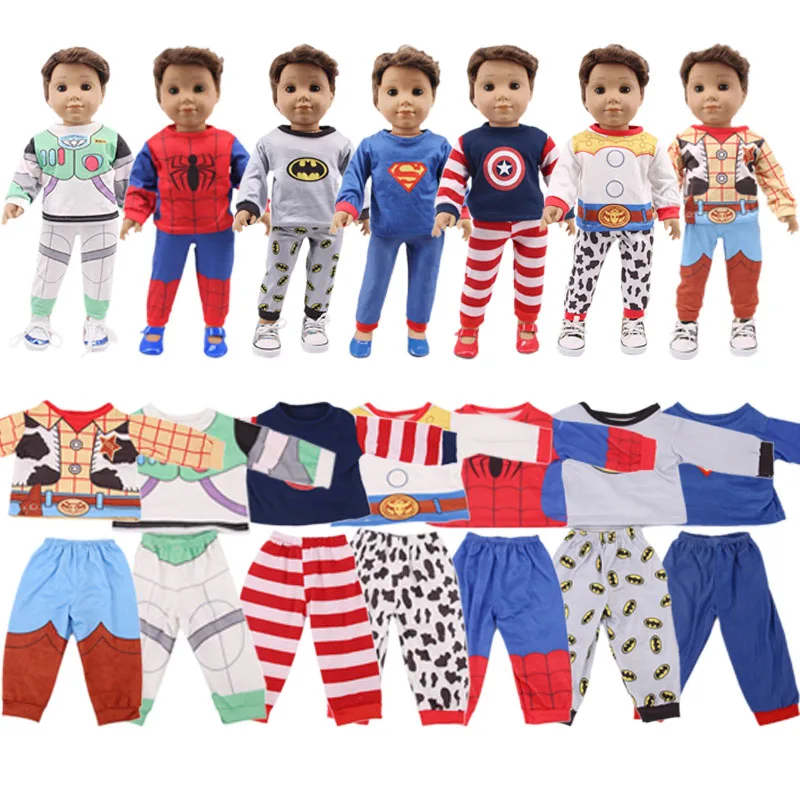 Doll Baby Clothes For New Baby New Born Hero Uniform Set Clothes For 18 Inch&43 Cm Accessories For Boy's Toy Gifts