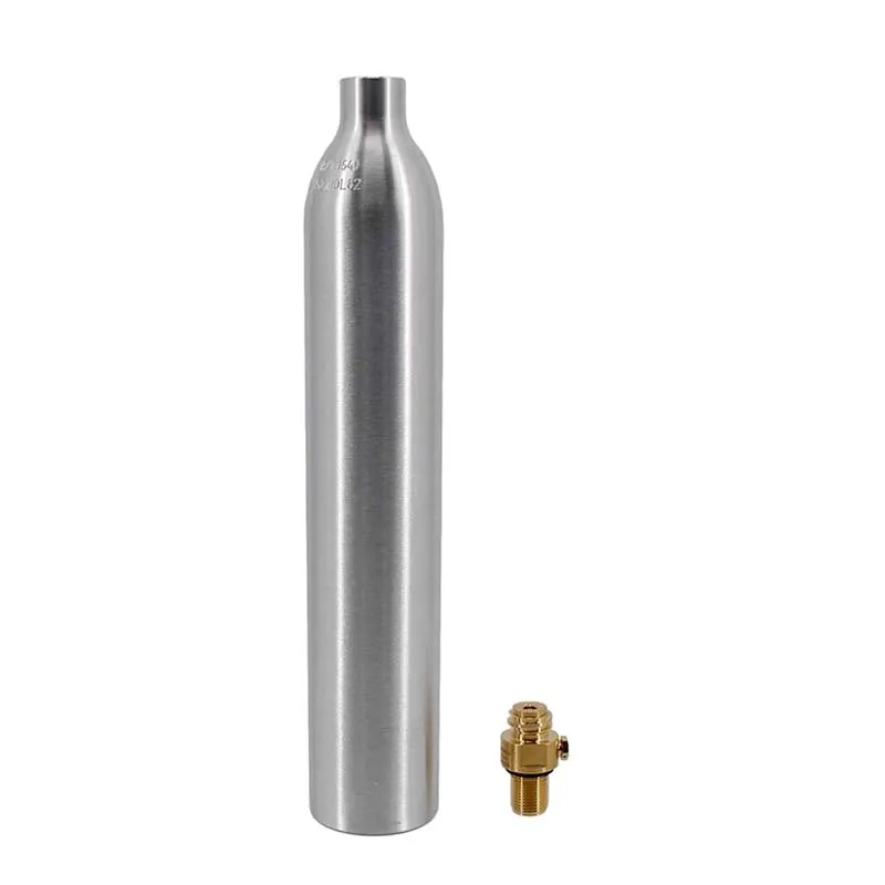 

Empty 0.6L Aluminum CO2 Air Tank with Tr21*4 Valve Safety explosion-proof High Pressure Soda Bottle Filling Tank Cylinder