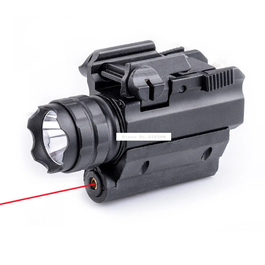 

M008A 2 in 1 Red Dot Laser Sight + LED Hunting Laser Gun light 250 Lumen Tactical Weapon Light Flashlight Torch For Pistol Gun