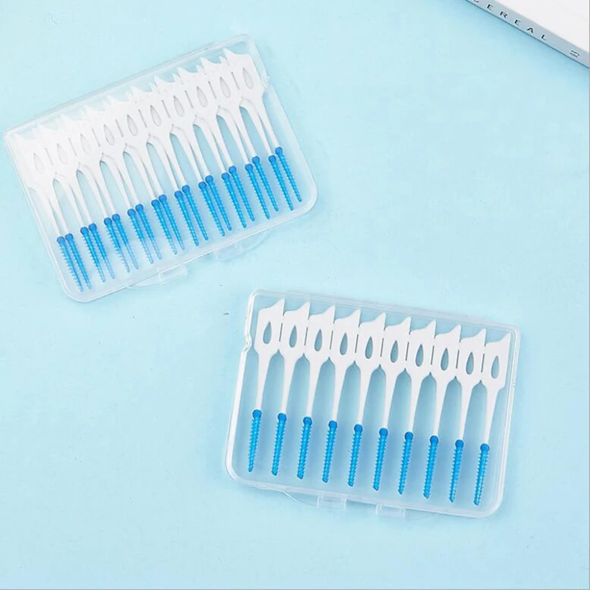 20 pçs/set Massagem Massagem Palito Interdental escova palito Fio Dental Macia Silicone Escova para Oral limpeza dos dentes