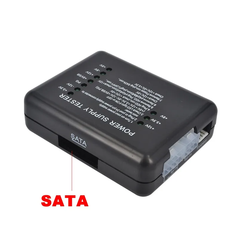 20/24 Pin for PSU ATX SATA HDD Power Supply Tester Checker Meter Measuring LED Indication Diagnostic Tool Testing for PC Compute