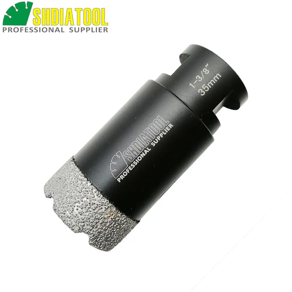DIATOOL 2pcs 1-3/8" Vacuum brazed diamond Dry drilling bits with 5/8-11 connection Diameter 35mm