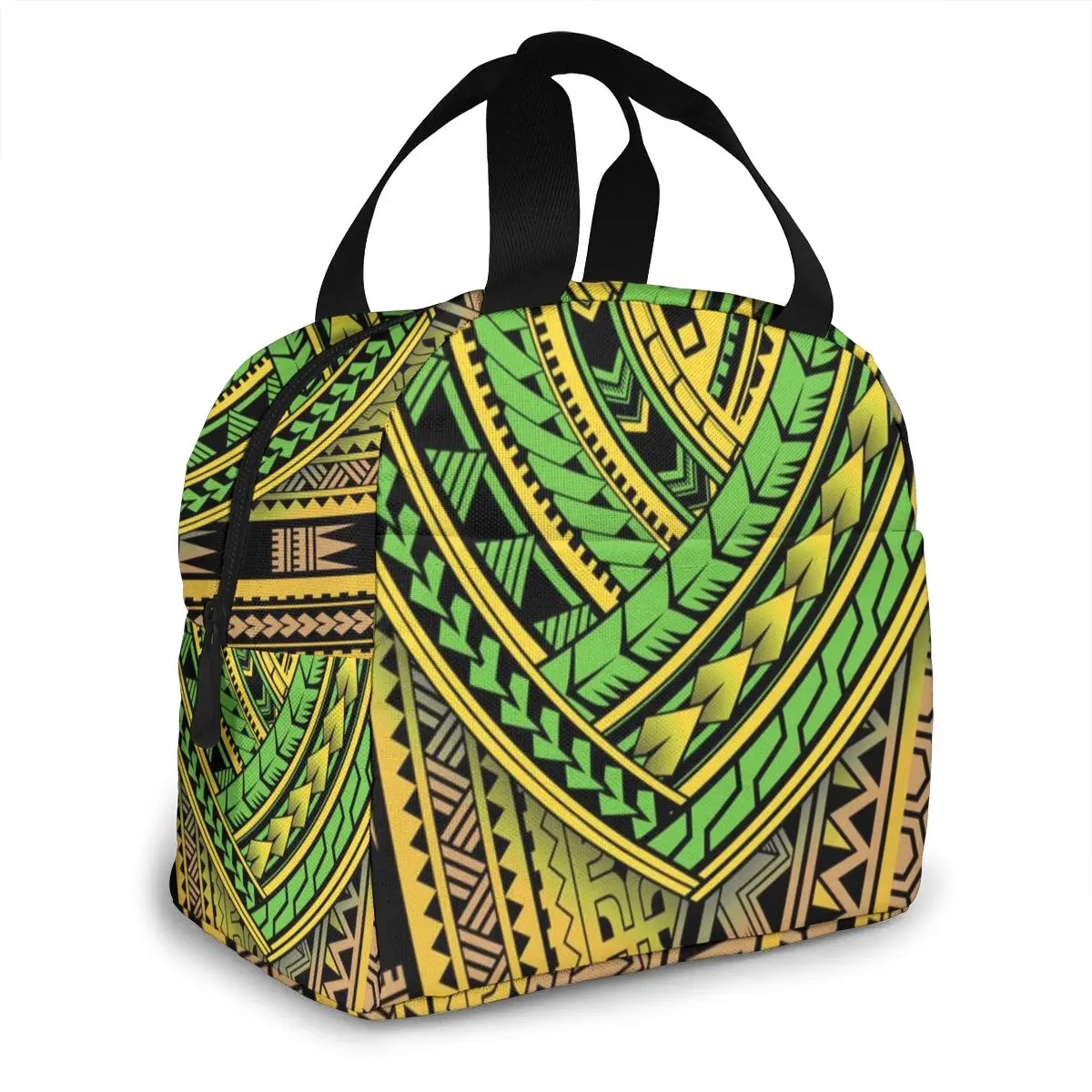 Work Lunch Tote Fresh Lunch Bags For Women Kids Girl Polynesian Tribal Print Portable Zipper Thermal Oxford Cooler Food BBQ Bag