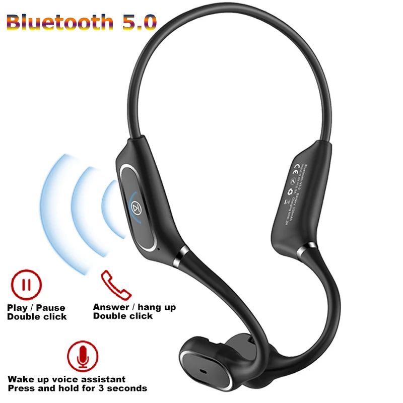 

Bluetooth 5.0 Bone Conduction Headset Smart Touch Headphone with Mic Protective Hearing Earphone IP55 Waterproof Headphones