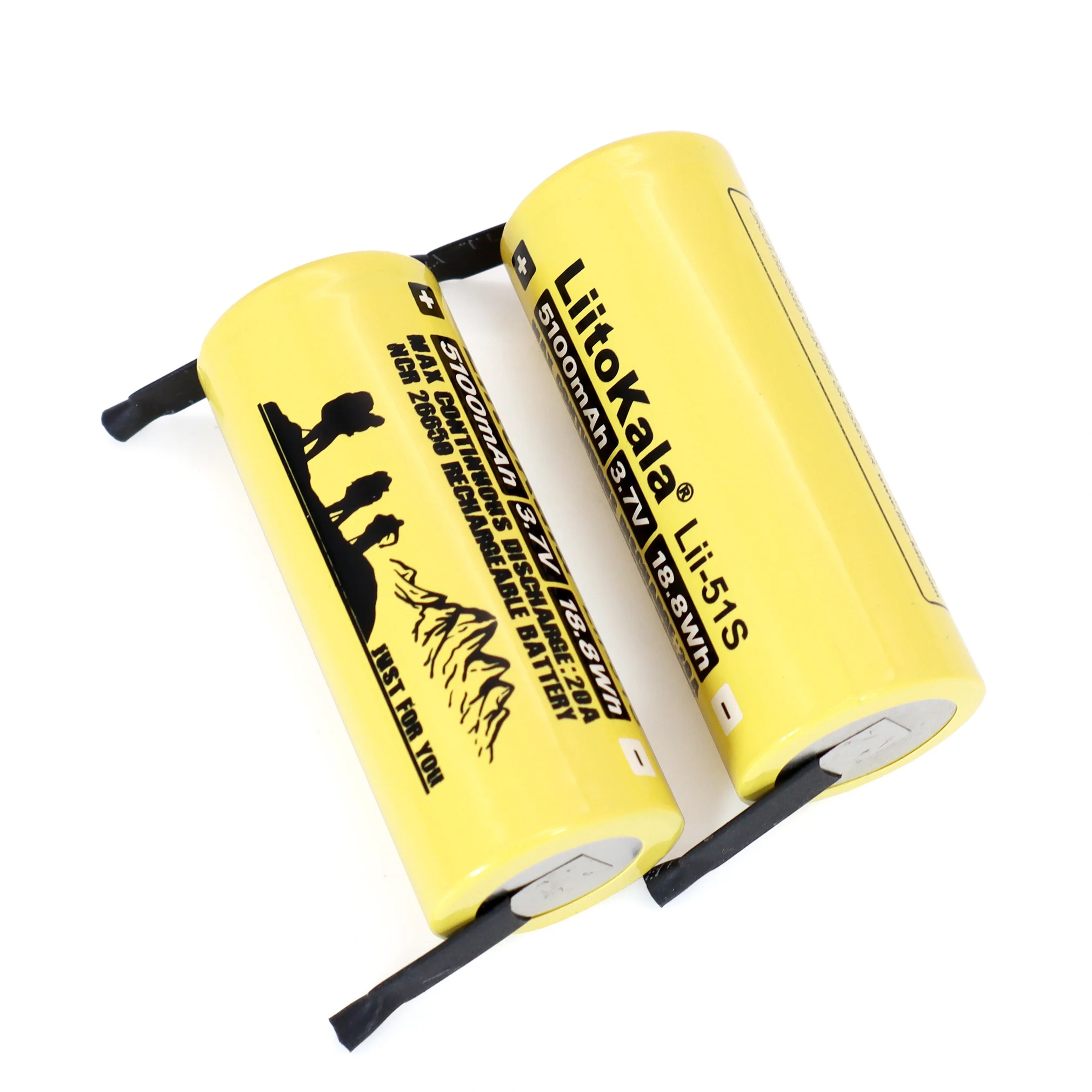 26650 5100mAh Li-ion 3.7v Bateria Recarregável 20A Descarga 3.6V baterias de Energia + Folhas de Níquel DIY Grande capacidade de energia de backup