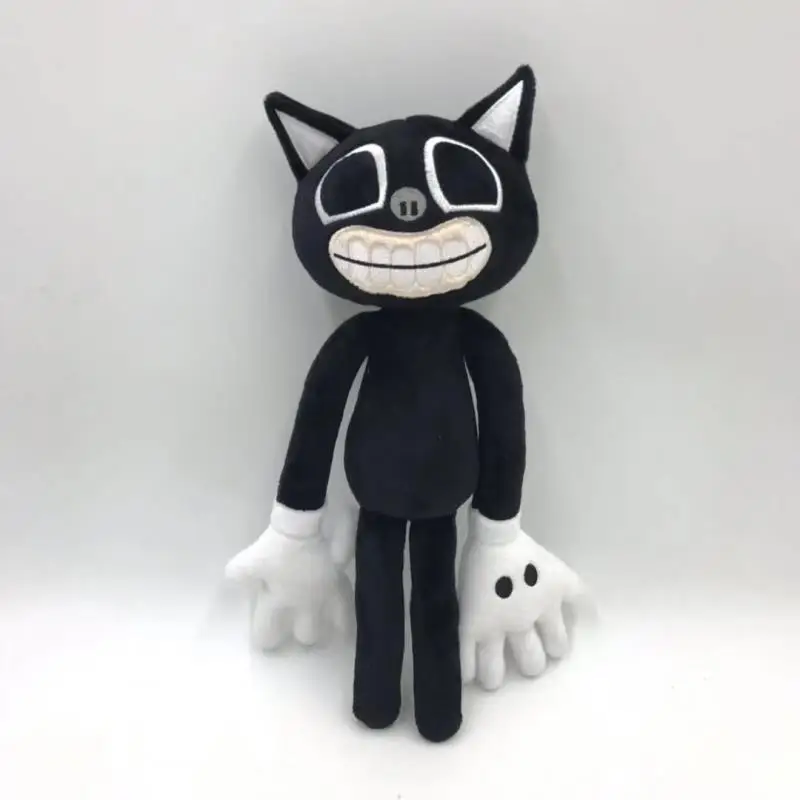 2022 nova chegada sirene cabeça brinquedo de pelúcia preto gato dos desenhos animados boneca recheado personagem figuras peluche brinquedo para crianças presente aniversário