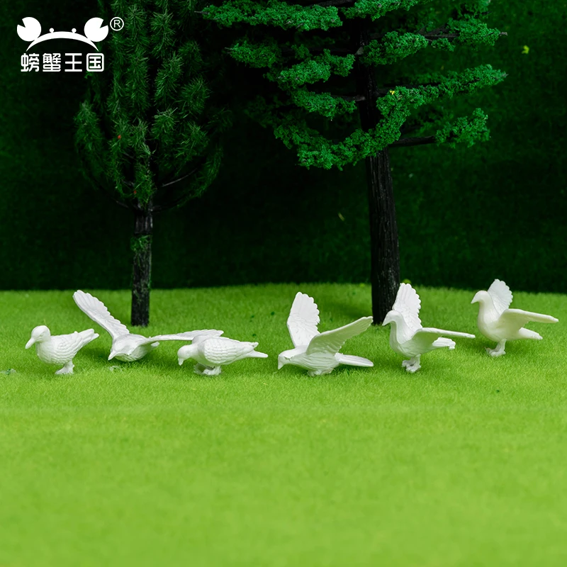 20pcs Artificial Bird Outdoor Garden Figurine Pigeon Resin Figure Craft Toy 1/25 1/75 Miniatures for scale Model Scenery Decors