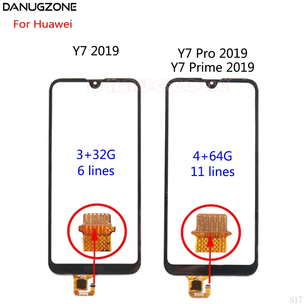 Touch Screen For Huawei Y7 2019 Touchscreen LCD Display Glass Digitizer Y7 Pro 2019 Prime