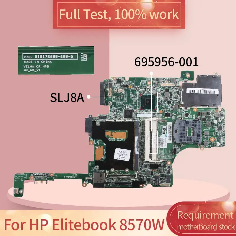 4RAM Slot For HP Elitebook 8570W Laptop Motherboard 010176600 695956-001 SLJ8A DDR3 690643-001 Notebook Mainboard Full Test