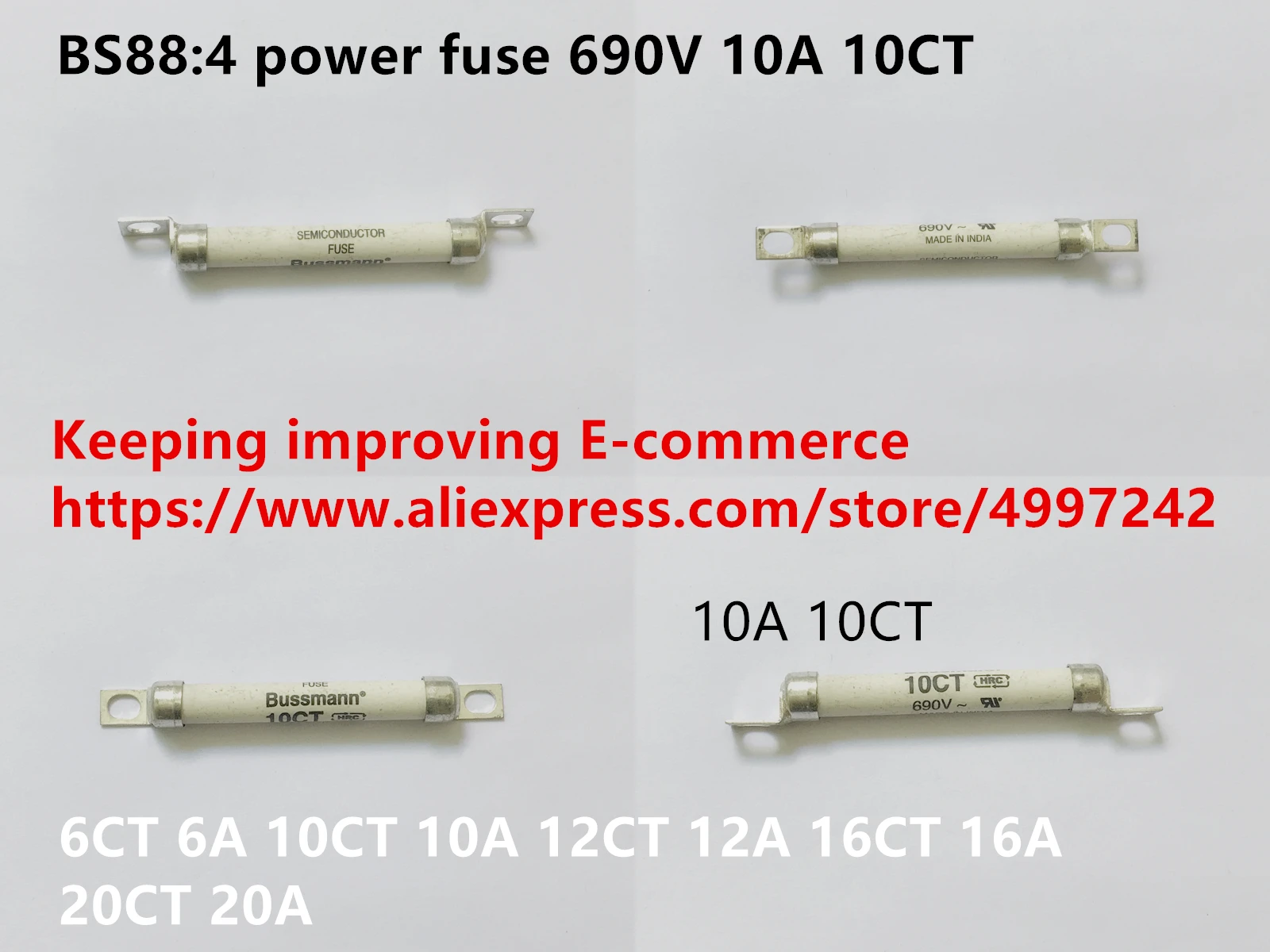

Оригинальный новый 100% силовой предохранитель BS88:4 6CT 6A 10CT 10A 12CT 12A 16CT 16A 20CT 20A 690V