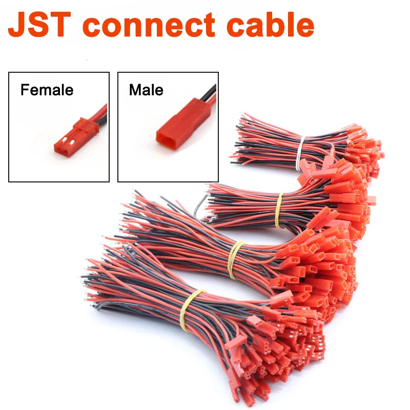 50PCS/Lot JST Connect Cable 20AWG/ 22AWG/ 26AWG Silicone cable 10CM 15CM for RC Airplane Vehicle Ship Lipo Battery Cable