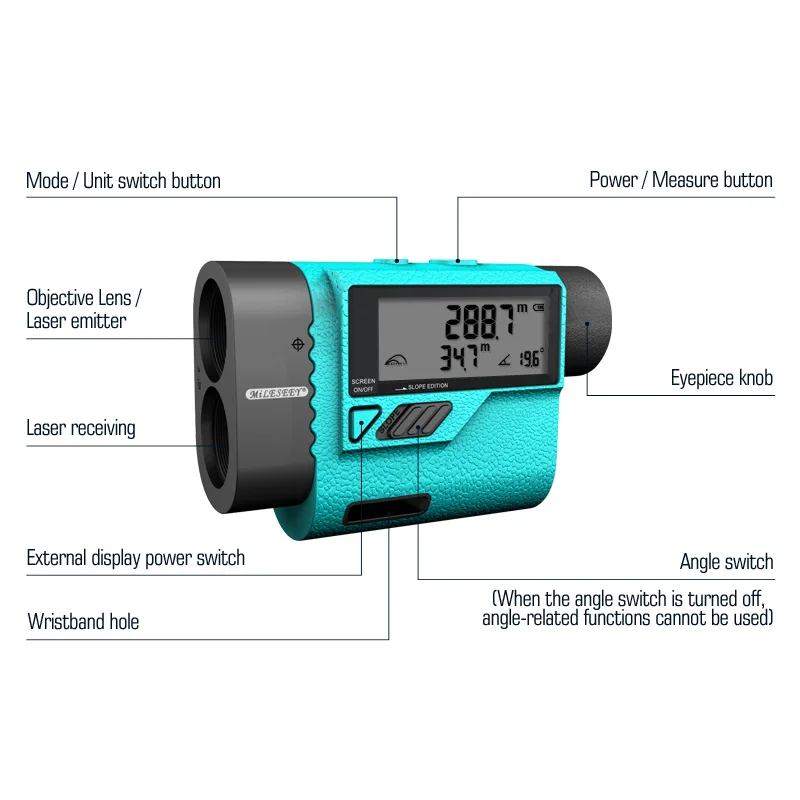 Mileseey quality PF3S golf pinseeker & slope compensation golf caddy range finder with external LCD display