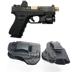 Carbon Fiber kydex IWB Holster Inside The Waistband For Glock G19 G25 G32 G23 G45 Mos Gen 3 4 5 Streamlight TLR 8 8A Flashlight