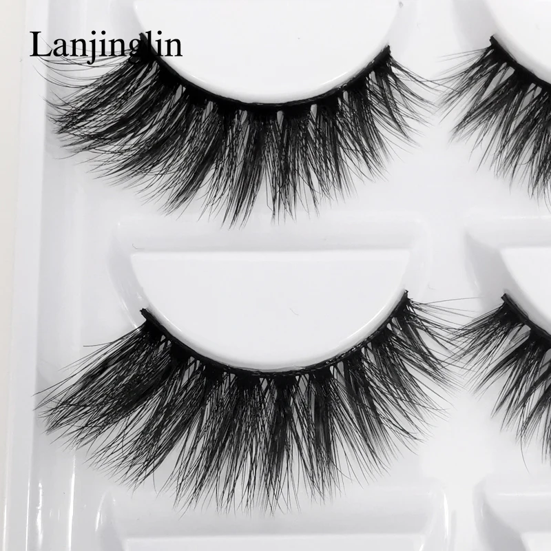 5 Paar 3d Nerts Haar Valse Wimpers Natuurlijke Herbruikbare Lange Volle Wimpers Piekerige Make-Up Wimper Extensie Sexy Nep Lash Cilios