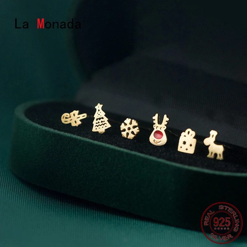

La Monada Women Silver Earrings Small Christmas Set Stud Silver 925 Jewelry Woman Minimalist Earrings For Women Silver 925 Girls