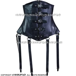 Black Sexy Latex Corsets With Lacing At Back Rubber Bustiers Top Clothing 1.0MM CY-0032