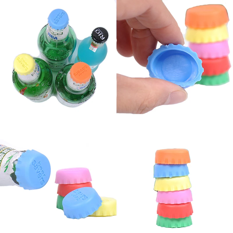 

Colorful Silicone Beer Bottle Cap, Beverage Bottle Sealer Cover, Practical Stopper Cover, 6 Pcs Set
