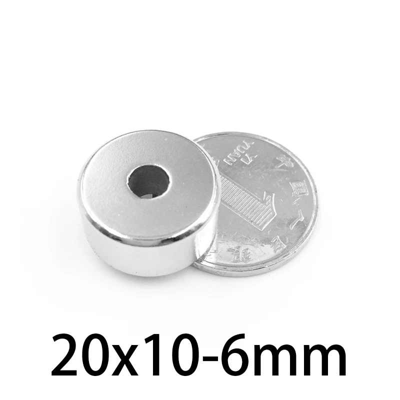 20x10-6mm perforated circular rare earth Magnet NdFeB super Strong Powerful ring hole 6mm Magnets 20*10-6mm