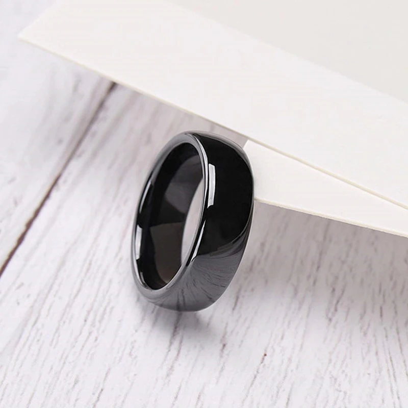 Tigrade 2/4/6mm Weißer Keramikring Schwarz Hochzeit Verlobungsring Männer Frauen Ringe Minimalistische Mode Besondere Anillos Sanft