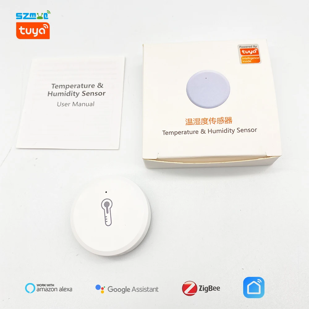 Tuya Zigbee Smart Temperatuur Vochtigheid Sensor Indoor Thermometer Hygrometer Usb Lading Werk Met Alexa Google Smart Leven