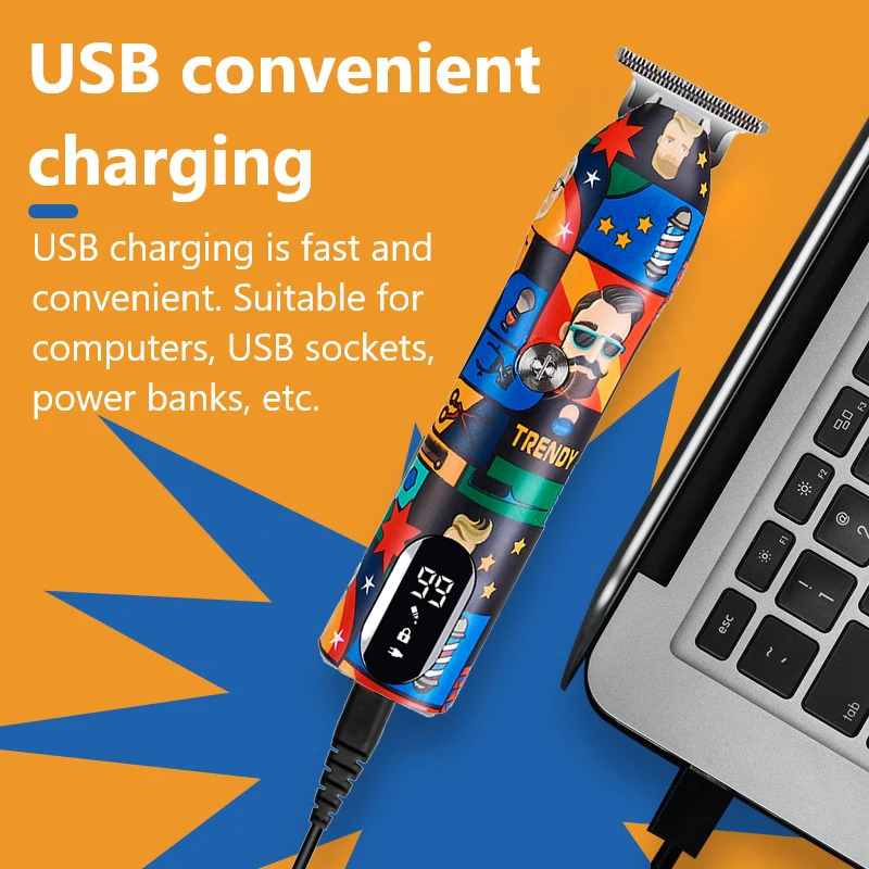 Fryzjer profesjonalna maszynka do włosów akumulator Graffiti elektryczna maszyna do cięcia wykończenia trymer do brody golarka akumulatorowa