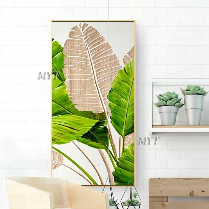 Special Offer New Paint By Coloring By Numbers Banana Leaf Decoration Canvas Wall Art Handmade Painting On Modern 