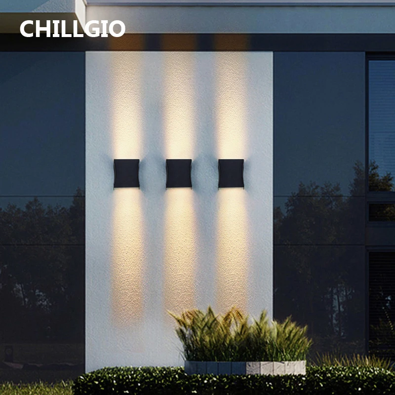 CHILLGIO Waterdichte buitenwandlampen Op en neer Heldere externe verlichting Tuinvakantie Hotel Villa Decoratie Binnenverlichting