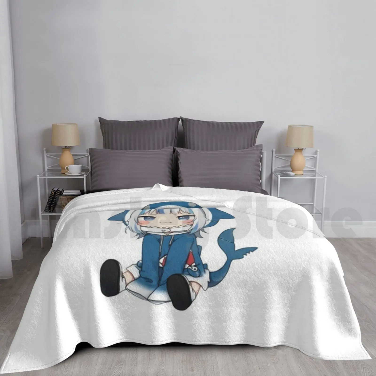 Gawr Gura Shark Blanket Fashion Custom Gawr Gura Gawr Gura Gawrgura Gawrt Hololive Holomyth Holoen Vtuber Gawr