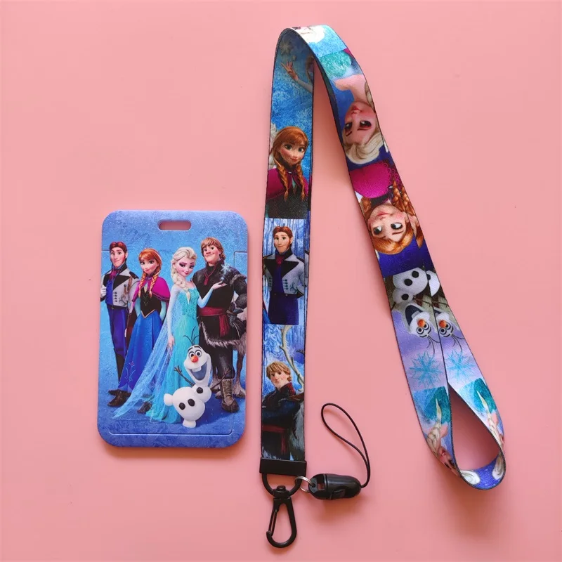 Disney Gefrorene Druck Bank Karte Halter Business Abzeichen Karte Fall Rahmen ABS Mitarbeiter Fall Abdeckung Student Lanyard ID Karte Halter