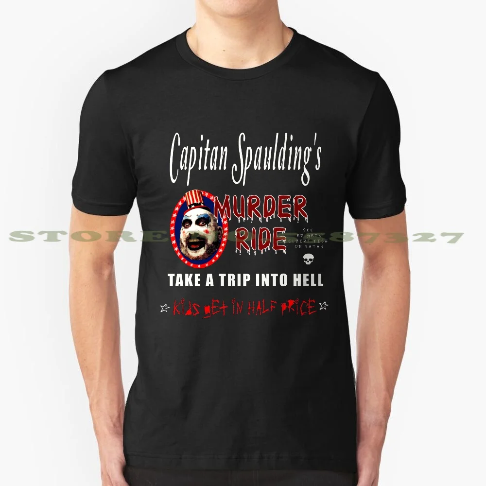 Captain Spaulding's Murder Ride Black White Tshirt For Men Women Capitan Spaulding Horror Parody Rob Zombie Style Horror Movie