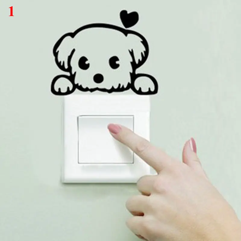 Funny Animal Switch Stickers On The Wall For Kids Room Home Decoration 3D Vinyl Wall Decals Cartoon Wall Stickers Home Decor