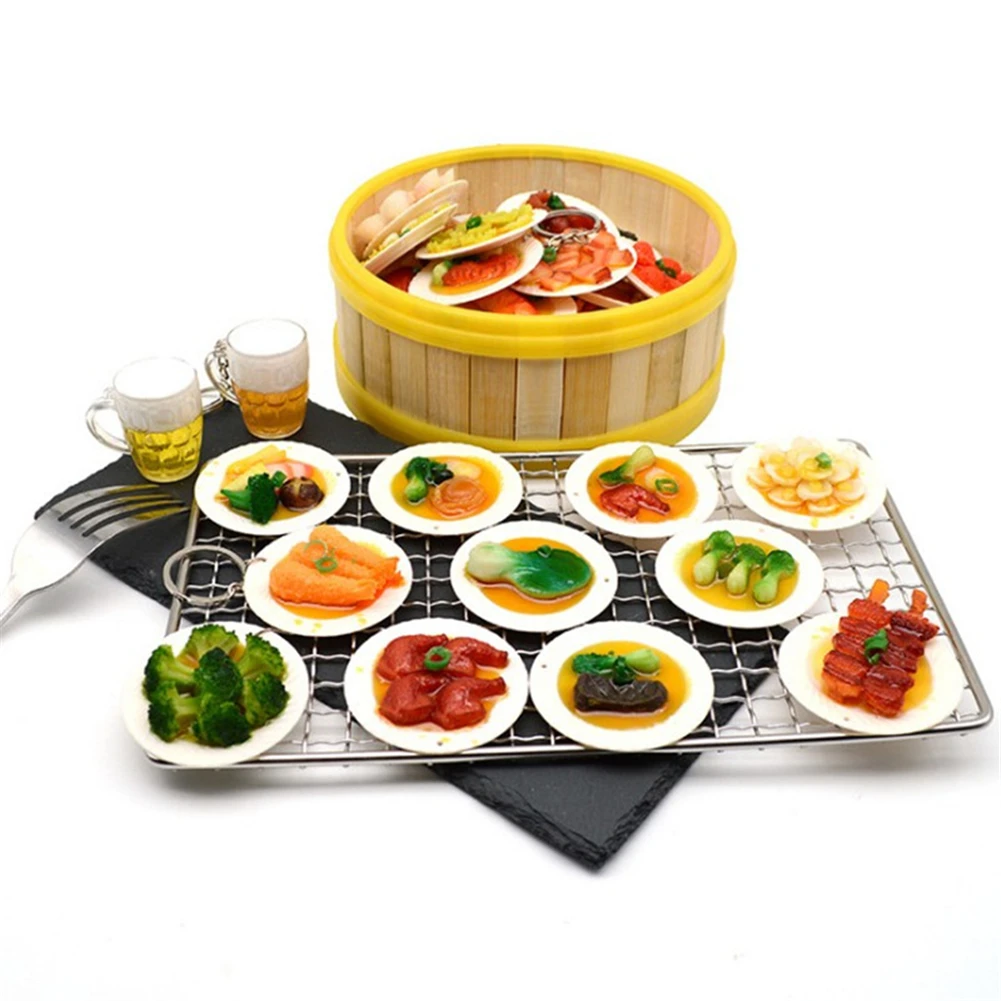 Random 8Pcs/Lot Different Simulation Food Big Dish Feast Food Action Classic Toys Kitchen Take Photo And Videos To Decorate Gift