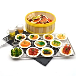 Random 8Pcs/Lot Different Simulation Food Big Dish Feast Food Action Classic Toys Kitchen Take Photo And Videos To Decorate Gift