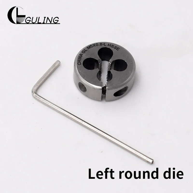 GULING 1pcs Round Metric Thread Die tap size M2-M16 Left Hand Thread HSSE Round Threading Dies Tool For Machining