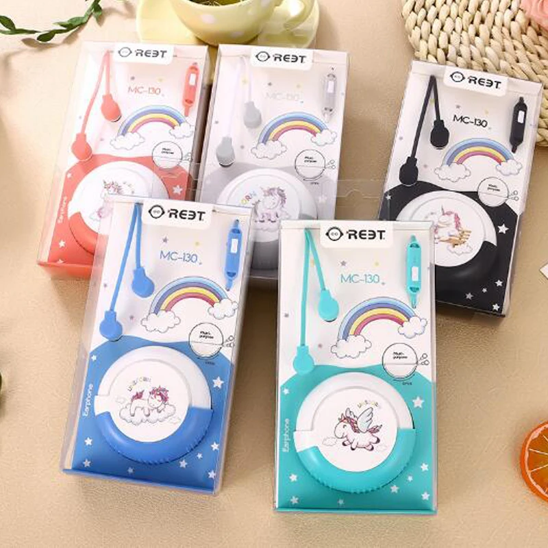 Cartoon Earphones In-ear Earphone Cute Unicorns/ Bear/Cat 3.5mm Earbuds With Mic For Xiaomi Smartphone Kids Gifts Dropshopping