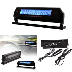 Auto Car temperatura zegar cyfrowy termometr LCD miernik Alarm z monitorem akcesoria samochodowe