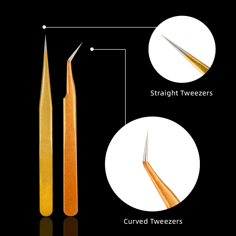 THINKSHOW Individuele wimperverlenging Wenkbrauw Nail Art Pincet Antistatisch Professioneel roestvrijstalen pincet Make-up gereedschap