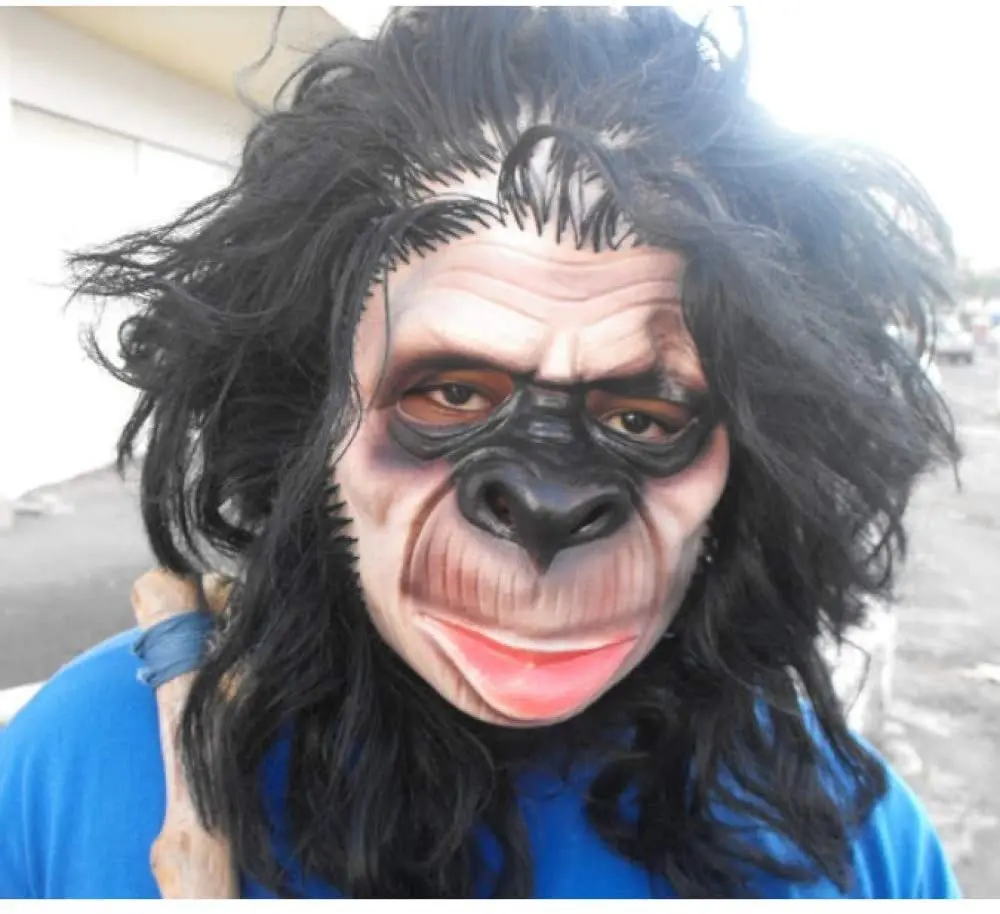 Realistic Latex Gorilla Mask Animal Chimp Mask Halloween Costume Adult Fancy Dress Carnival Party