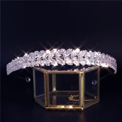 New Luxury Baroque Rhinestone Bridal Crown Tiaras Zircon Crystal Diadem Tiaras Bride Headbands Wedding Hair Accessories Gift