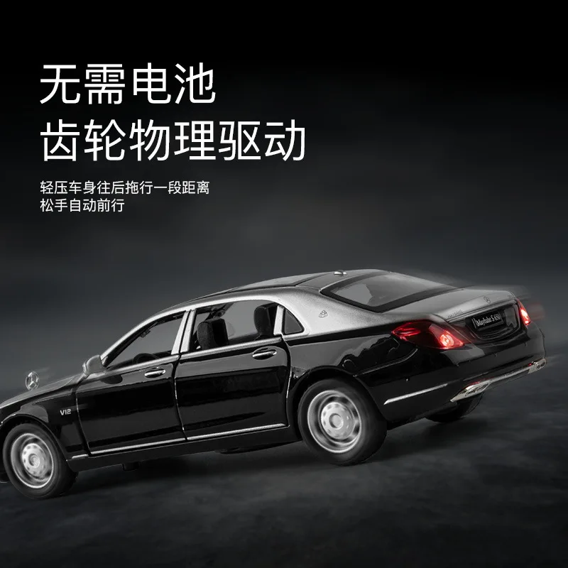 1:32 BENS Maybach S650 Luxury Car Alloy Car Die Cast Toy Car Model Sound and Light Children\'s Toy Collectibles Birthday gift