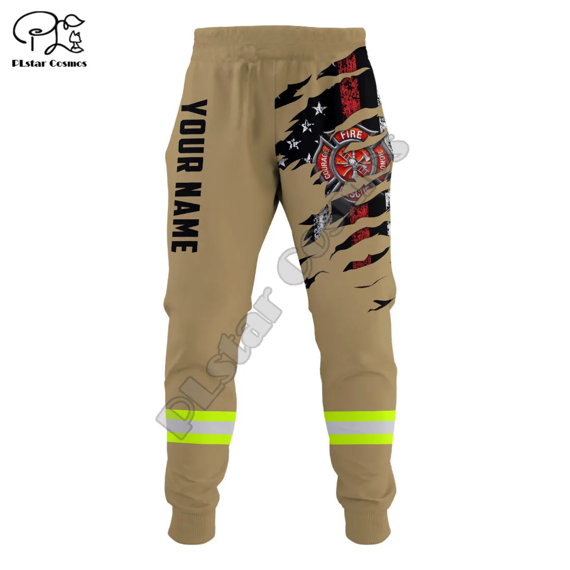 PLstar Cosmos Firemen Firefighters Customized Name 3D Print Casual Men Trousers Fashion Streetwear Autumn Loose Sports Pants F29