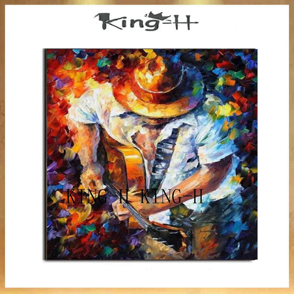 

Hand-drawn characters of abstract music oil painting canvas palette knife painting home sitting room adornment wall thick