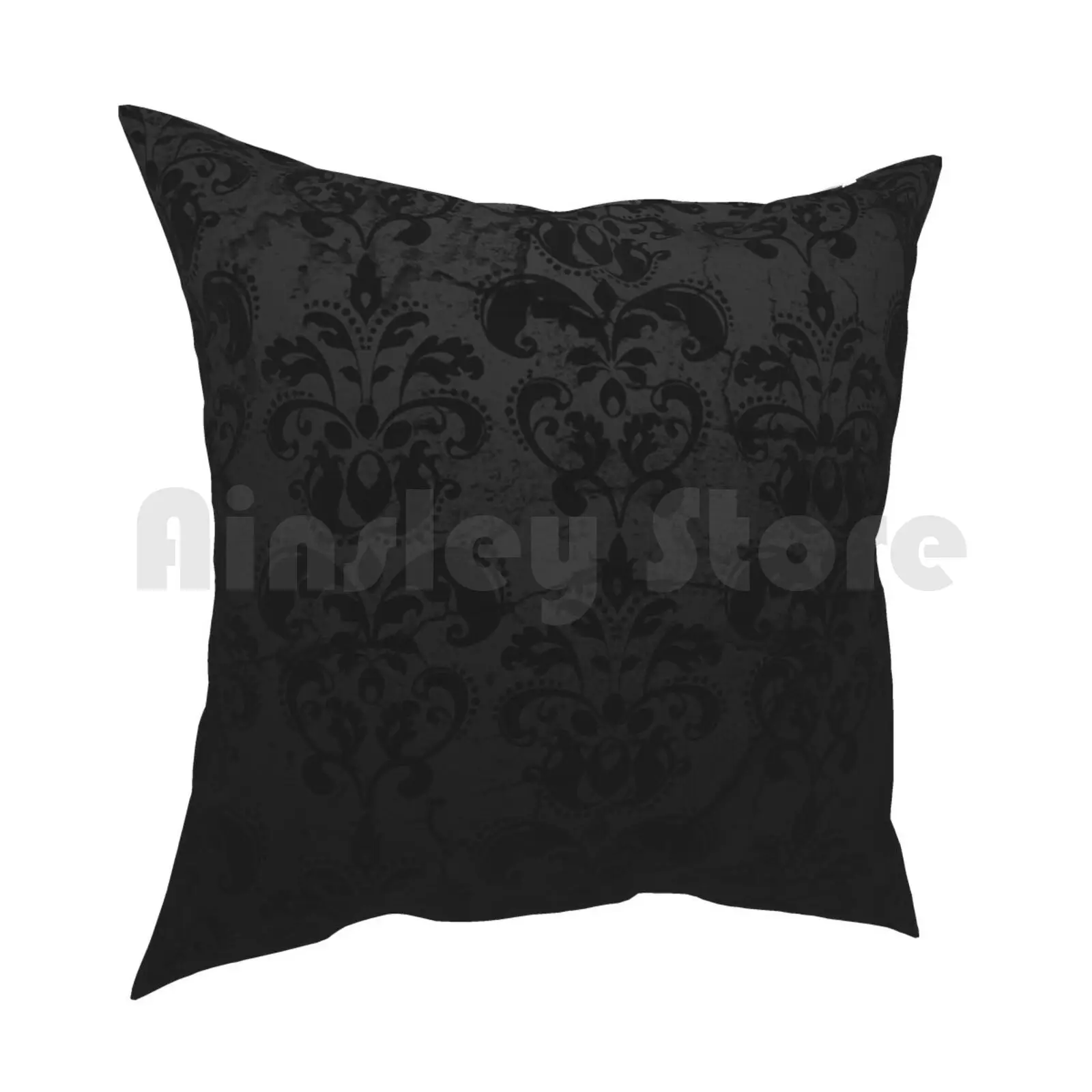 Beautiful Black Damask Pillow Case Printed Home Soft DIY Pillow cover Black Grey Damask Ombre Lace Glitter Gray Sparkle