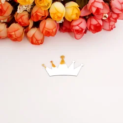 50pcs Different Size Small Crown Acrylic Mirror Surface Sticker 3D Wedding Party Decor Children Birthday Gift for Baby Showers